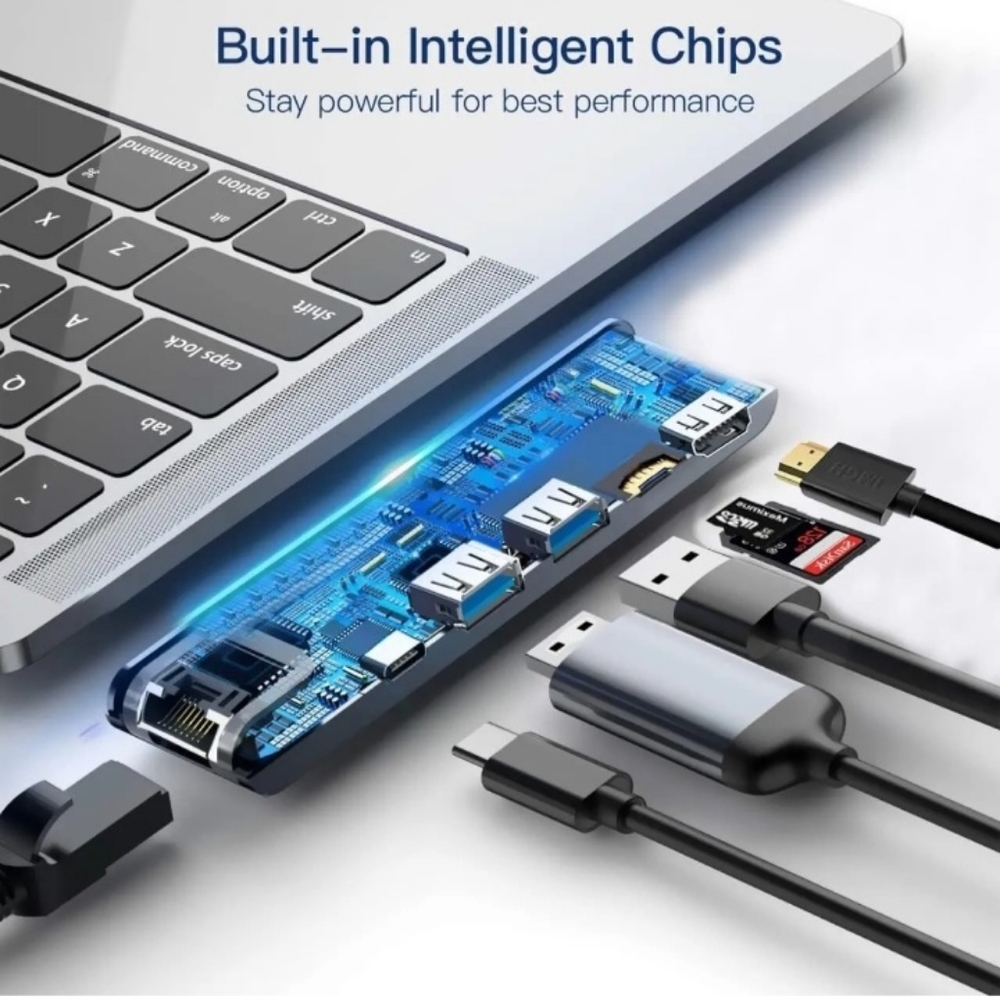 Bestor USB C Hub 4k 30hz 7-in-1 USB C hub multiport adapter with HDMI 87w pd